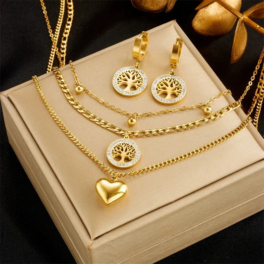 3 Piece Set Necklace Bracelet & Earring Set